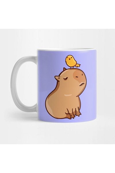 TatFast Capybara with a Bird Mug, Gift, Dowry, Presentation