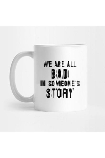 TatFast كوب أسود من We Are All Bad In Someone's Story، هدية، مهر، عرض