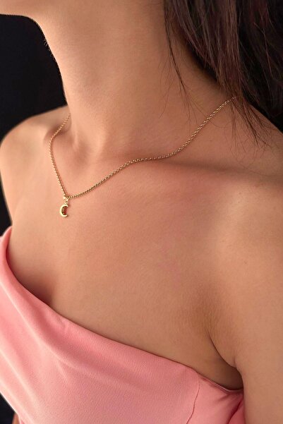 Fiyonk Kuyumculuk 14 Ayar Altın Halka Doch Zincir Hilal Ay Uçlu Kolye