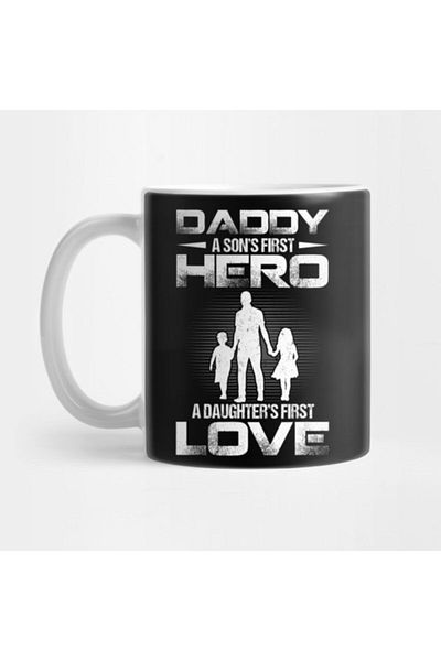 TatFast Father Day Daddy Sons First Hero Daughters First Love Mug