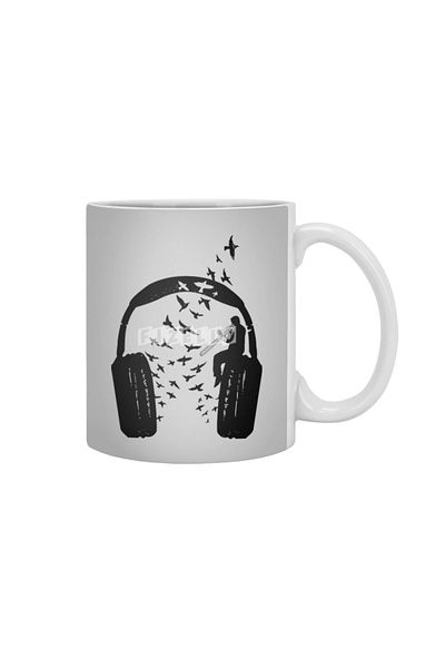 Fizello Headphone Trombone White Mug, Gift, Dowry, Presentation Holder