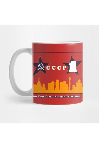 TatFast Cccp1 Russian Television (Clear) Mug, Gift, Dowry, Presentation Holder