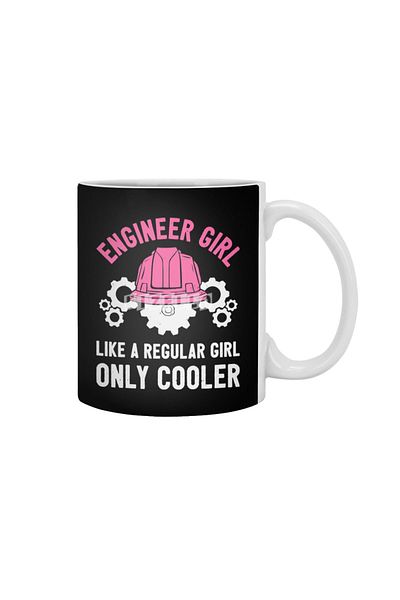 Fizello كوب أبيض من Engineer Girl Normal Just Cooler، هدية، هدية، هدية، هدية