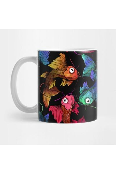 TatFast كوب بنمط كوميدي من Drunken Koi Fish، هدية، مهر، عرض