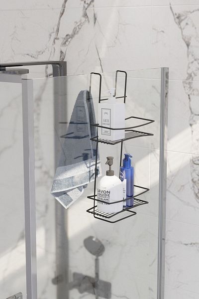 SUNTEL BANYO VE MUTFAK AKSESUARLARI Μαύρη θήκη για σαμπουάν ντουζιέρας - Organizer μπάνιου