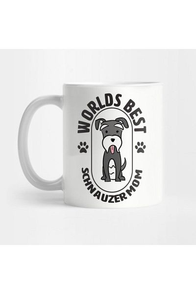 TatFast Worlds Best Schnauzer Mom Mug، هدية، مهر، حامل عرض