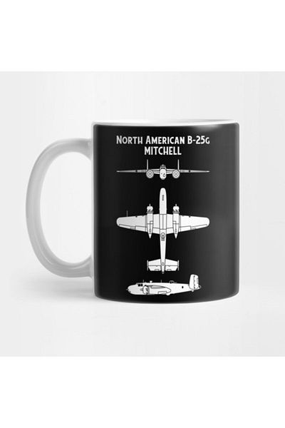 TatFast كوب هدية من North American Aviation B-25g Mitchell WWII متوسط الحجم للتعرف على الطائرات