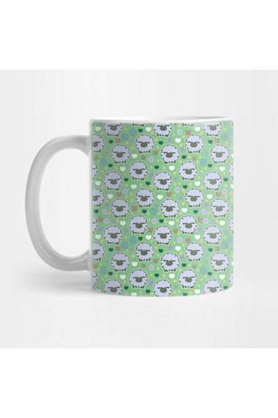 TatFast Spring Sheep Green Pattern Mug, Gift, Dowry, Presentation