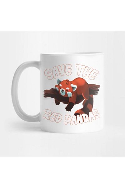 TatFast كوب بتصميم حيوان لطيف من Save The Red Panda، هدية، مهر، هدية