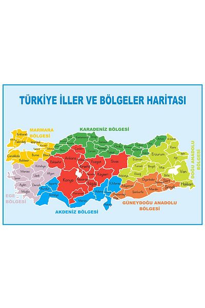 hepenuygun Türkiye Provinces And Regions Map 50x70 Self Adhesive Foil