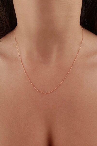 Fiyonk Kuyumculuk 14 Ayar Altın Rose Topçuk Zincir 1.00 Mm