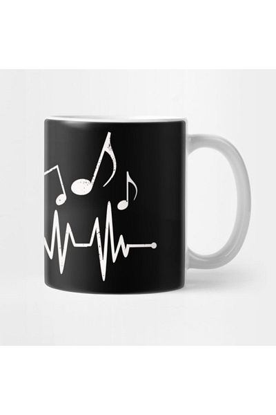 TatFast Music Notes Heartbeat Funny Musician Gift Mug, Gift, Dowry, Presentation