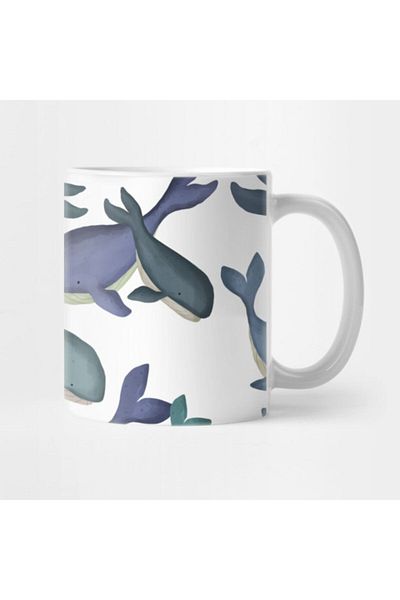 TatFast Cute Little Whale Pod Print Mug, Gift, Dowry, Presentation Holder