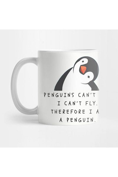 TatFast كوب Penguin Can't Fly I Am A Penguin هدية مضحكة لمحبي البطريق