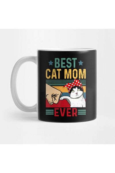 TatFast Vintage Cat Mom Ever Cat Lover Women's Sample - Mug, Gift, Dowry, Presentation