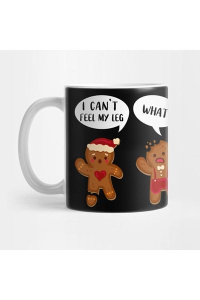 TatFast Funny Gingerbread Cookie Joke Kids Christmas Gift Xmas Tee Mug