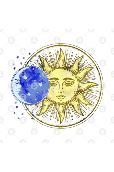 TatFast Vintage Moon and Sun Mug, Gift, Dowry, Presentation