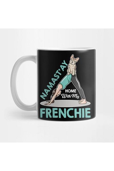 TatFast Yoga Gift French Bulldog Lover Namaste Home With My Frenchie Mug
