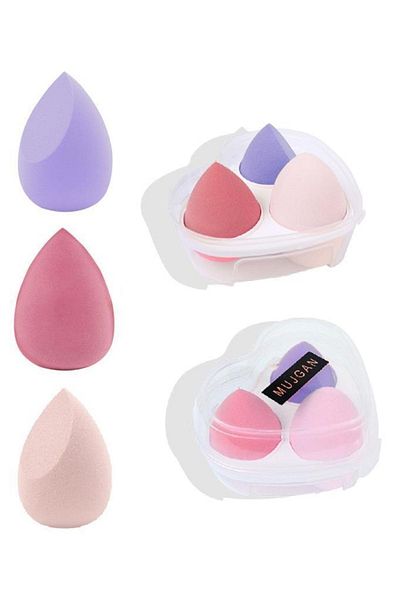 MUJGAN 3-Piece Sponge with Heart and Stand Purple