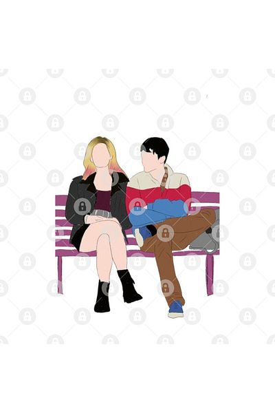 TatFast كوب Maeve & Otis On A Bench، هدية، مهر، عرض