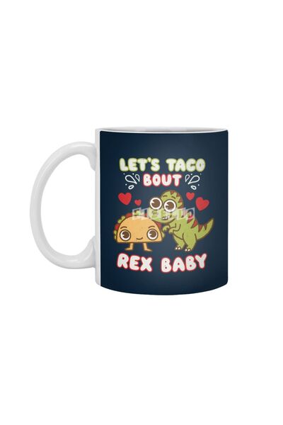 Fizello Rex Baby Dinosaur - Mexican White Mug Taco