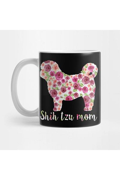 TatFast Cute Shih Tzu Mom Roses Flower Floral Mother's Day Gift Mug