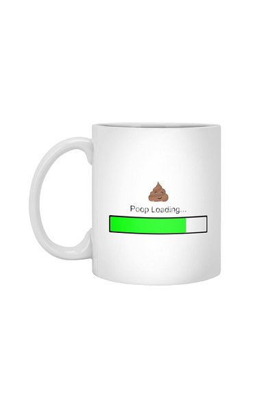 Fizello Poop Loading... كوب أبيض، هدية، مهر، حامل عرض