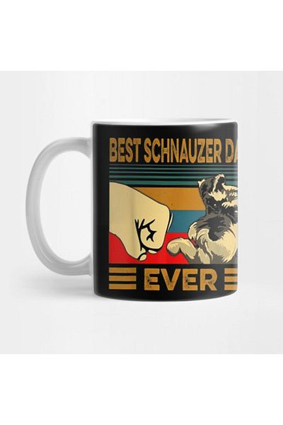 TatFast Best Schnauzer Dad Ever Retro Vintage Mug, Gift, Dowry, Presentation Holder