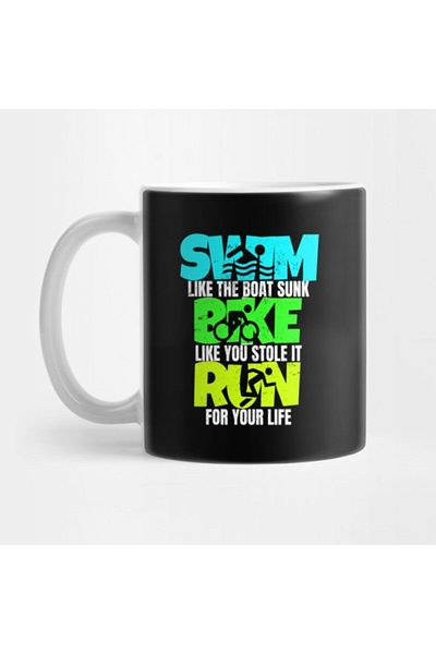 TatFast Swim Bike Run Funny Triathlon Triathlete Cup