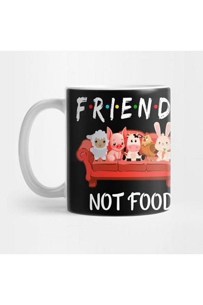 TatFast Friends Not Food - كوب نباتي نباتي، هدية، مهر، عرض