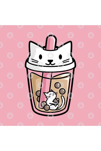 TatFast Bubble Tea - White Kawaii Added Mug, Gift, Dowry, Presentation Holder