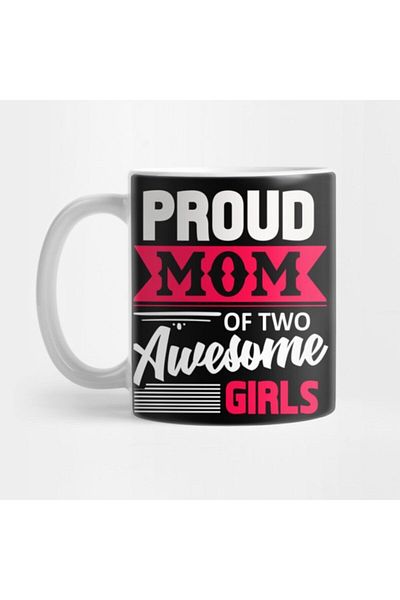 TatFast كوب هدايا عيد الأم للفتيات الرائعات من Proud Mom Of Two