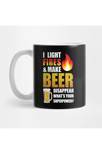 TatFast I Light Fires & Make Beer Disappear' Funny Camping Mug, Gift, Dowry, Presentation
