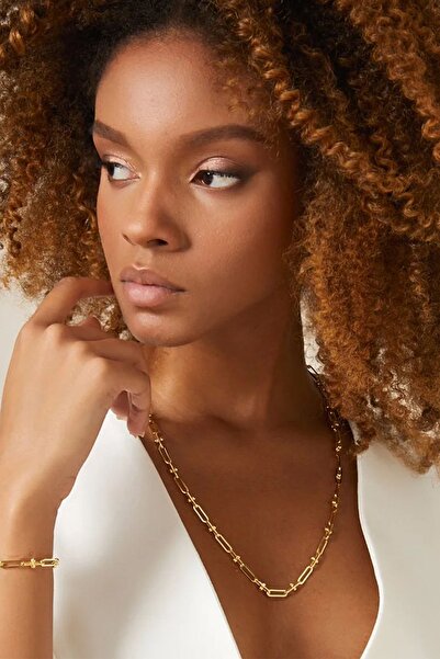 Fiyonk Kuyumculuk 14 Ayar Altın Toplu Ataş Zincir Kolye