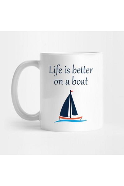 TatFast هدية قارب من Life Is Better On A لقوارب القوارب وكوب البحارة