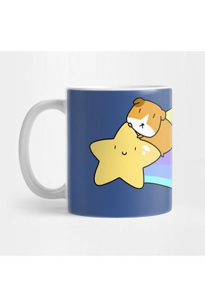 TatFast Rainbow Shooting Star Guineapig Mug, Gift, Dowry, Presentation Holder