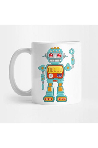 TatFast كوب Hello Robot، هدية، مهر، عرض