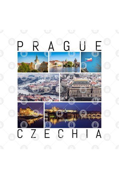 TatFast Prague Czechia Famous Sights Gallery Souvenir Mug, Gift, Dowry, Presentation Holder