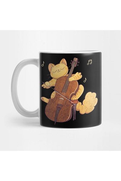 TatFast Cello Music Cat - كوب وعرض هدايا هدايا للحيوانات الأليفة