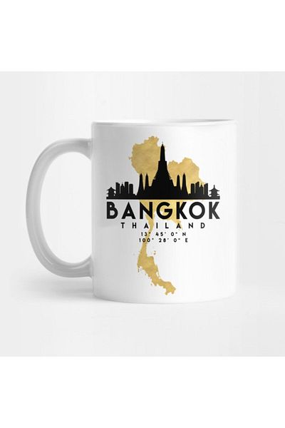 TatFast Bangkok Thailand Skyline Map Art - Mug, Gift, Dowry, Presentation Holder