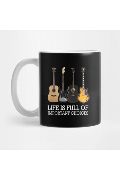 TatFast كوب هدايا عتيق للجيتار من Life Is Full Of Important Choices