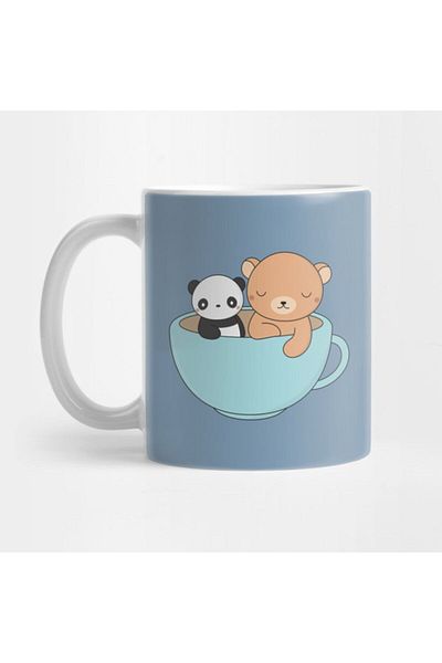 TatFast Kawaii Cute Panda and Bear Mug, Gift, Dowry, Presentation Holder