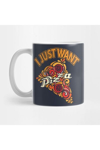 TatFast I Just Want Pizza Pizza Lover Gift Mug, Gift, Dowry, Presentation Holder