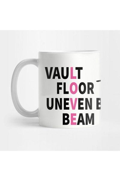 TatFast Love Gymnastics - كوب Vault Floor Uneven Bars Beam، هدية، مهر، عرض
