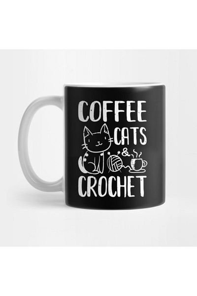 TatFast Coffee Cats & Crochet Mug, Gift, Dowry, Presentation
