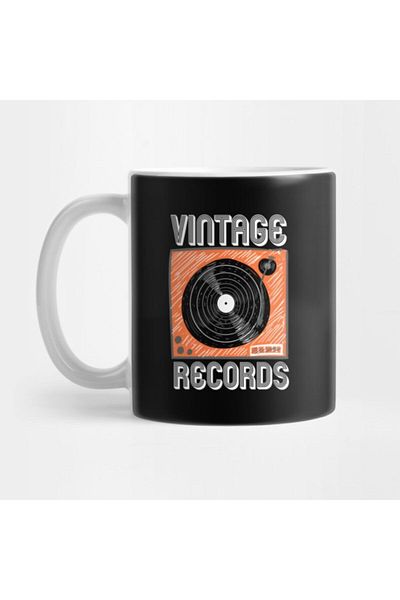 TatFast كوب ملصق موسيقى بتصميم لوحة دوارة من الفينيل من Vintage Records