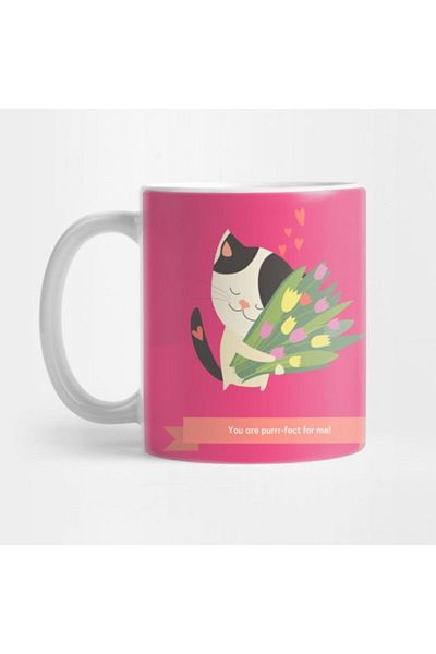TatFast كوب You Are Purrr-fect For Me اللطيف والمضحك لعيد الحب لمحبي القطط