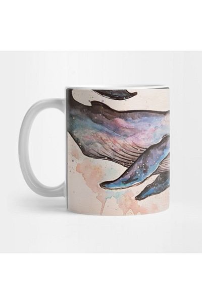 TatFast Adjustable Whale and Jelly Designed Mug - Gift, Dowry and Presentation