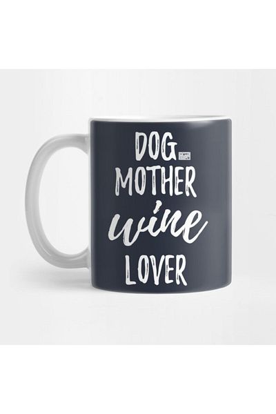 TatFast كوب White Kopey Mothers' Day Wine Lover Puppy - هدية، مهر، عرض