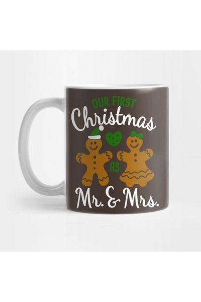 TatFast Our First Christmas As Mr And Mrs - Funny Christmas Mug